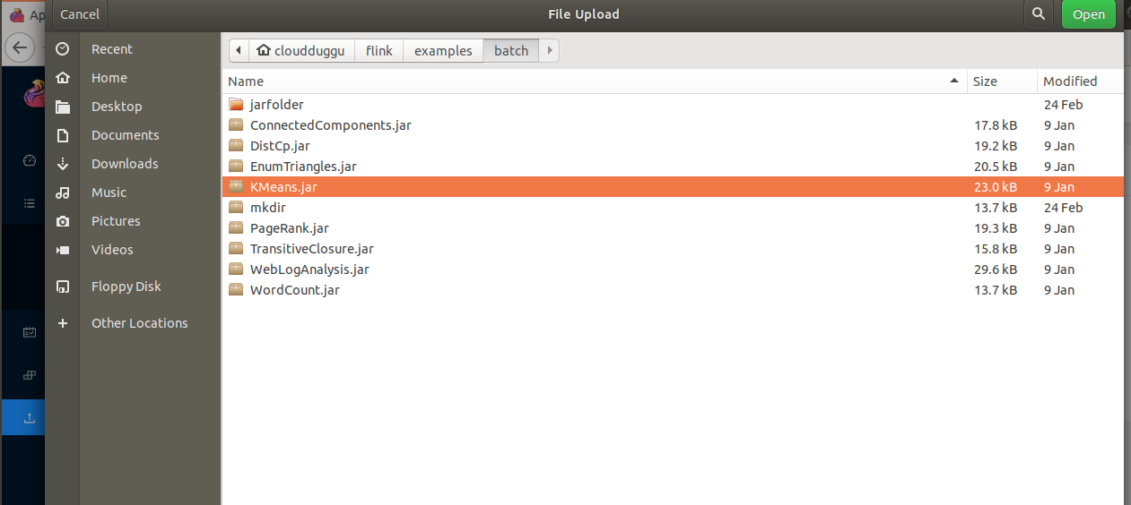 flink select jar file cloudduggu