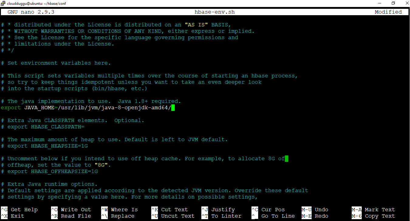 hbase adding java path