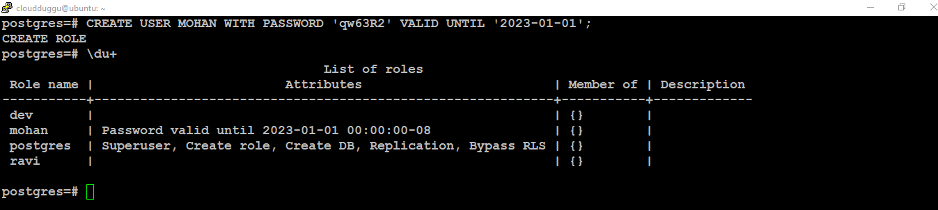 postgresql-create-and-drop-user-cloudduggu-cloudduggu