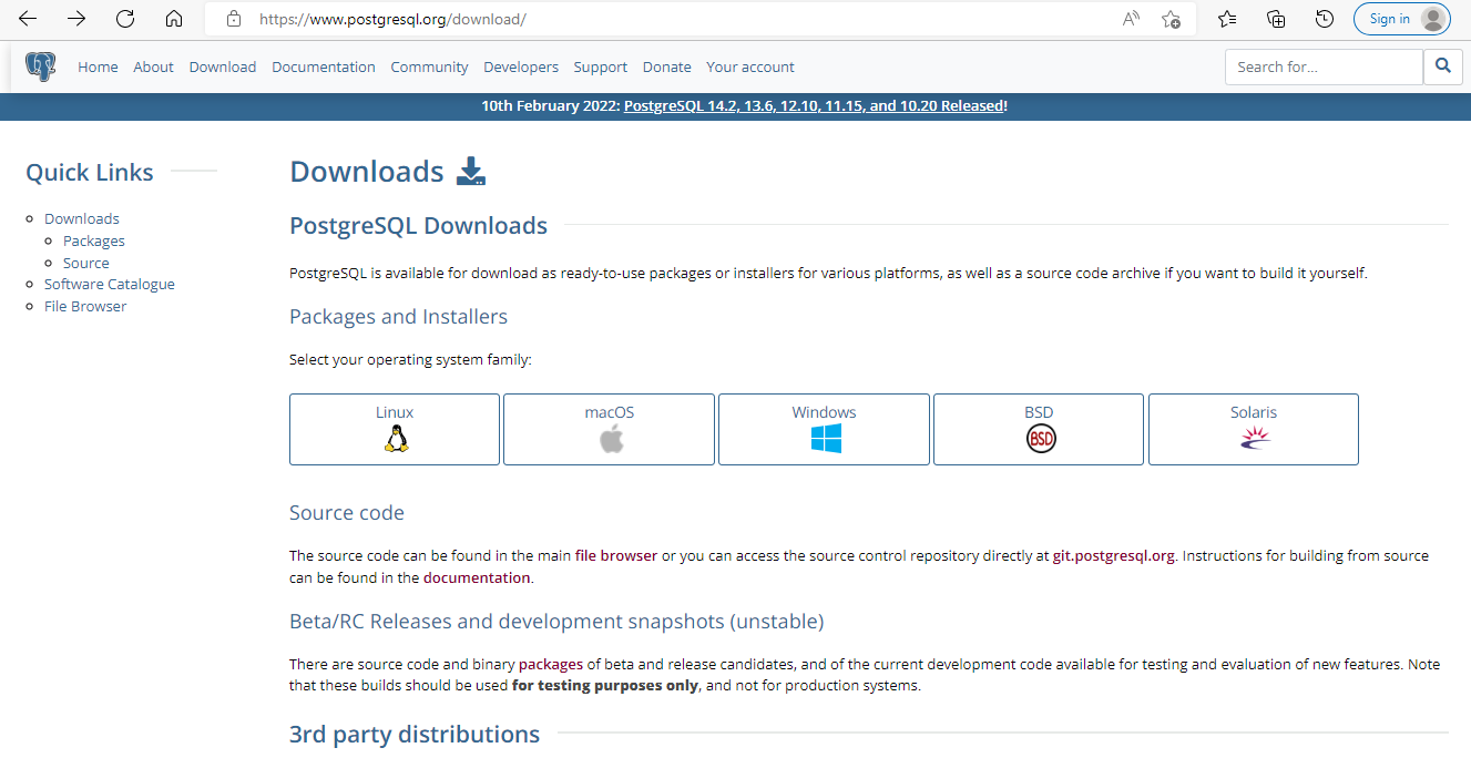 postgresql download windows