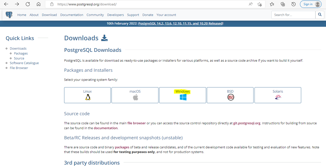 postgresql select windows