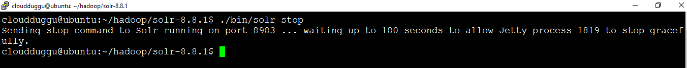 solr stop command cloudduggu