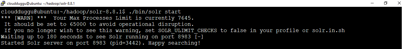 solr start command cloudduggu
