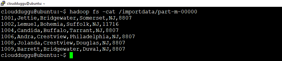 sqoop subset output