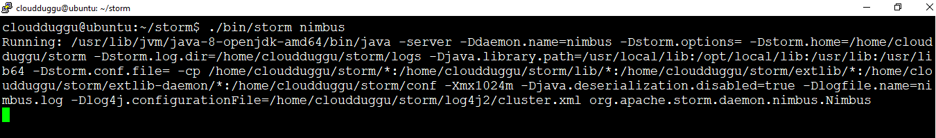 cloudduggu start nimbus