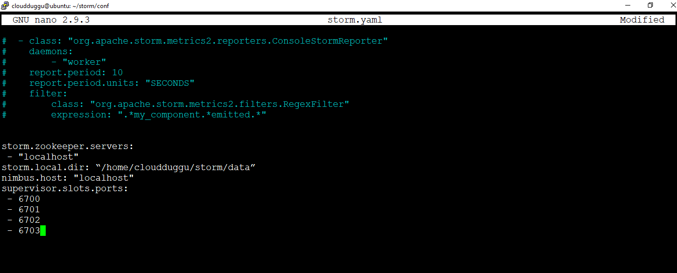 cloudduggu storm configuration