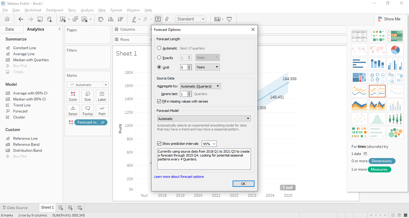 Tableau set forecast cloudduggu