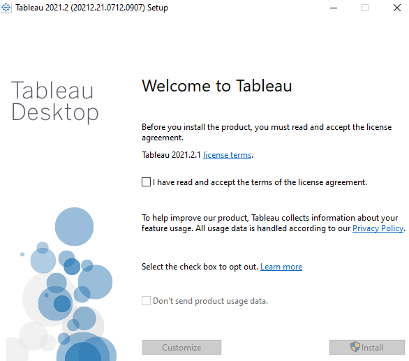 Tableau installation wizard cloudduggu