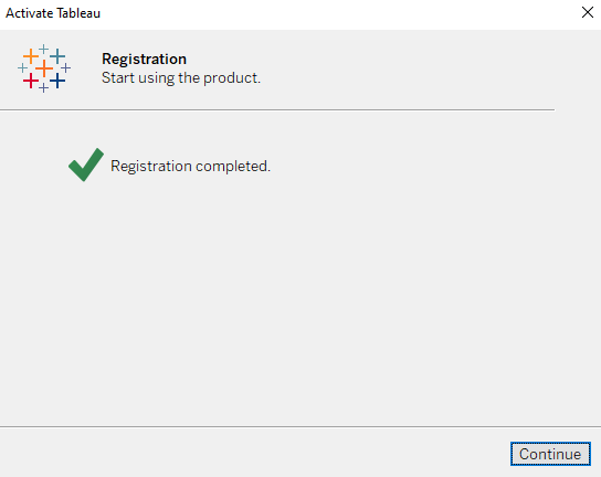 Tableau registration complete cloudduggu